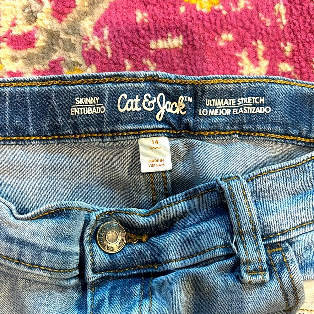 2 pairs boys size 14 Cat and Jack jeans - Picture 4 of 7